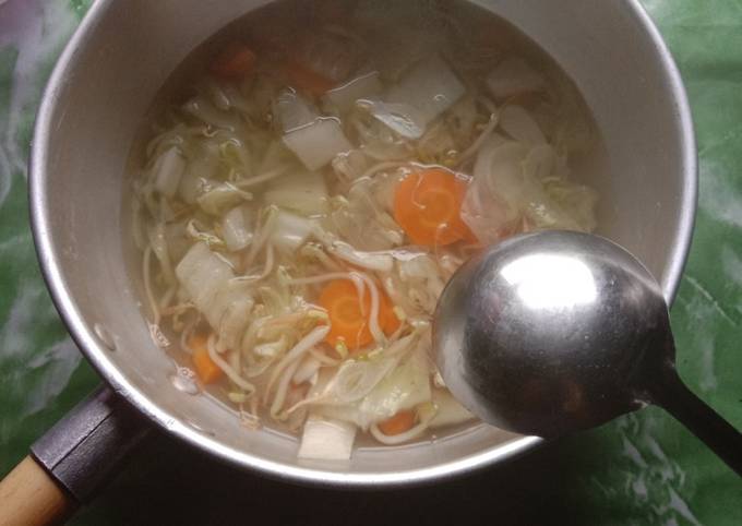 Resep Sayur bening toge, sawi putih wortel super simpel, Bisa Manjain Lidah