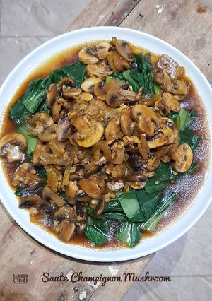 Foto resep Tumis Pakcoy Jamur Champignon