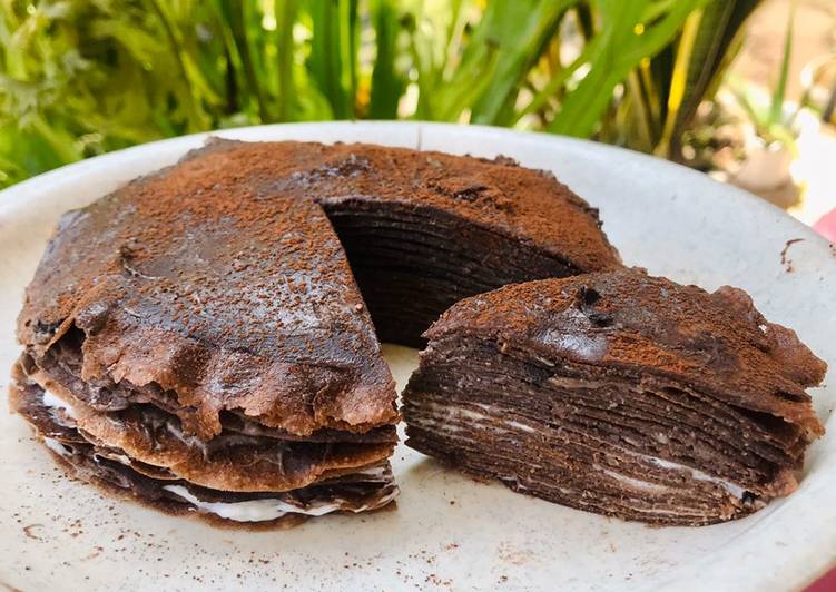 Cara Gampang Membuat Mille Crepes Oat Coklat yang Bisa Manjain Lidah