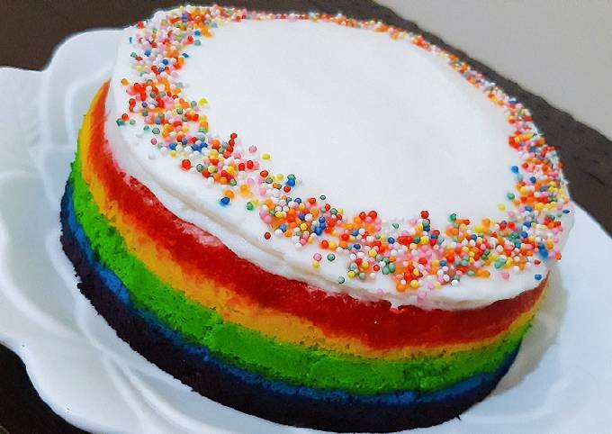 Rainbow Cake (Kukus) Putih Telur