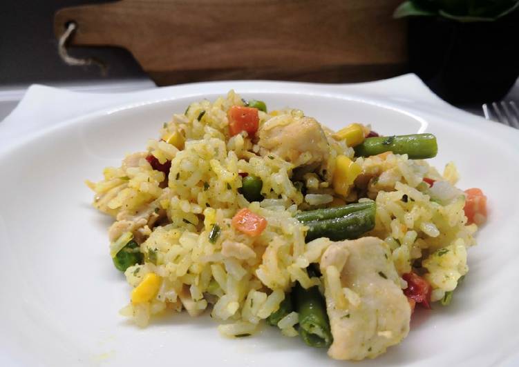 Currys, mexikói zöldséges "rizses hús" recept foto