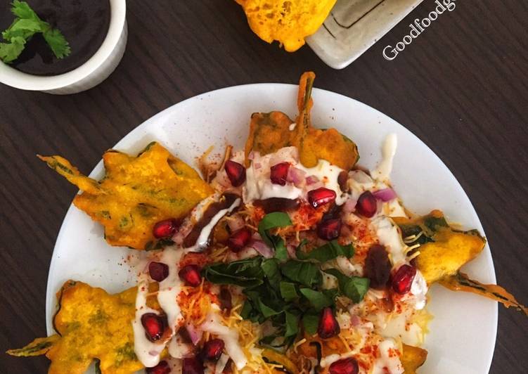 Recipe of Homemade Palak Pakoda Chaat