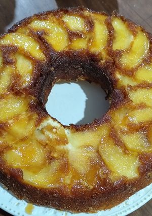 Una foto de Tarta de manzana invertida apta APLV