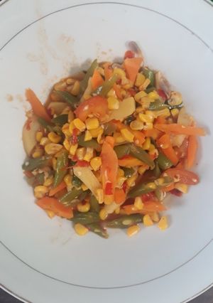 Foto resep Tumis sayur buncis wortel kentang jagung