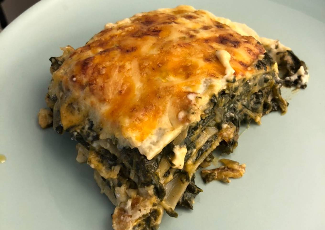 Lasaña de espinacas (sin bechamel)