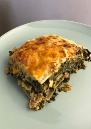 Una foto de Lasaña de espinacas (sin bechamel)