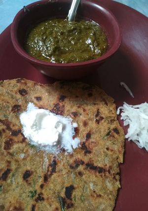A picture of Bajre ki roti.