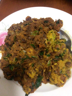 A picture of Beans and sweet potato porridge.