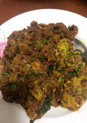 A picture of Beans and sweet potato porridge.