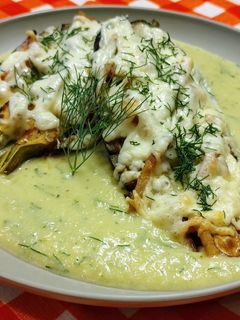 Sajtos - sonkás padlizsán 🍆 recept fotója