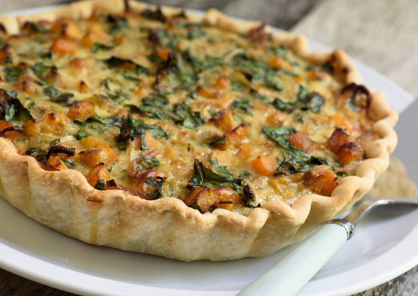 Quiche de espinacas y calabaza