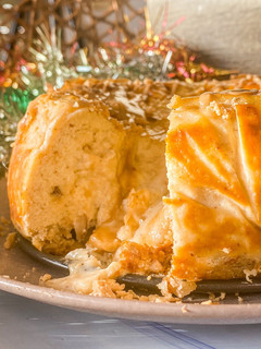 Una foto de Cheesecake de turrón