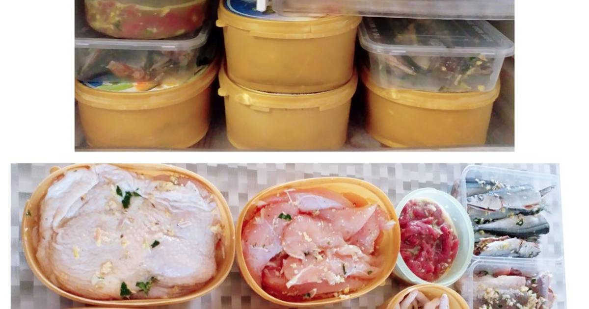 cara simple menyimpan stock lauk mentah berbumbu di kulkas