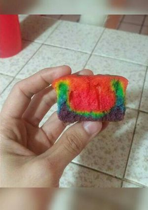 Una foto de Cup cake arcoiris