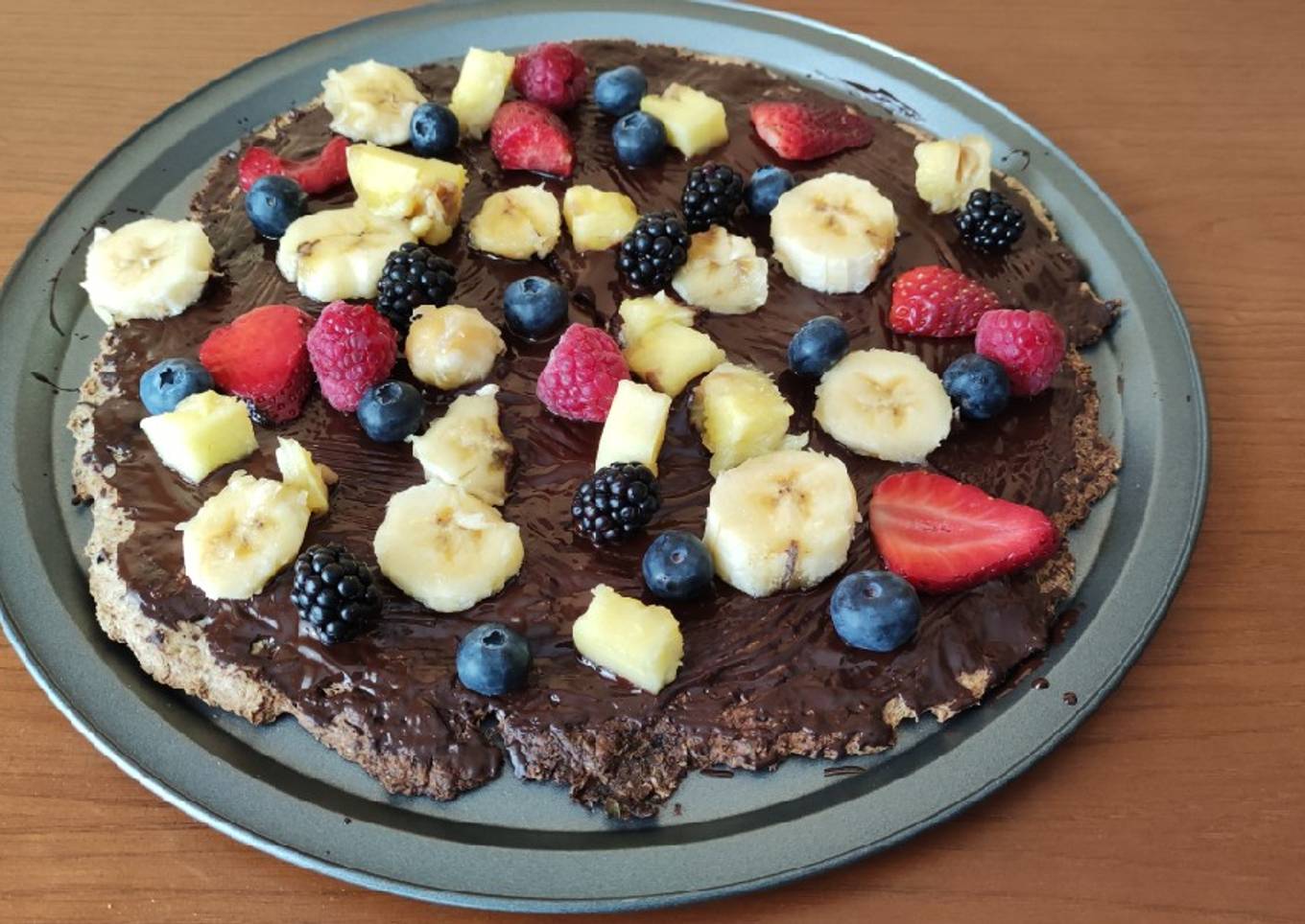 Pizza dulce de frutas y chocolate (saludable) panificadora Lidl