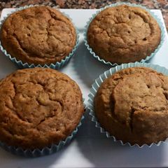 A picture of Healthy honey cinnamon walnut banana muffins.