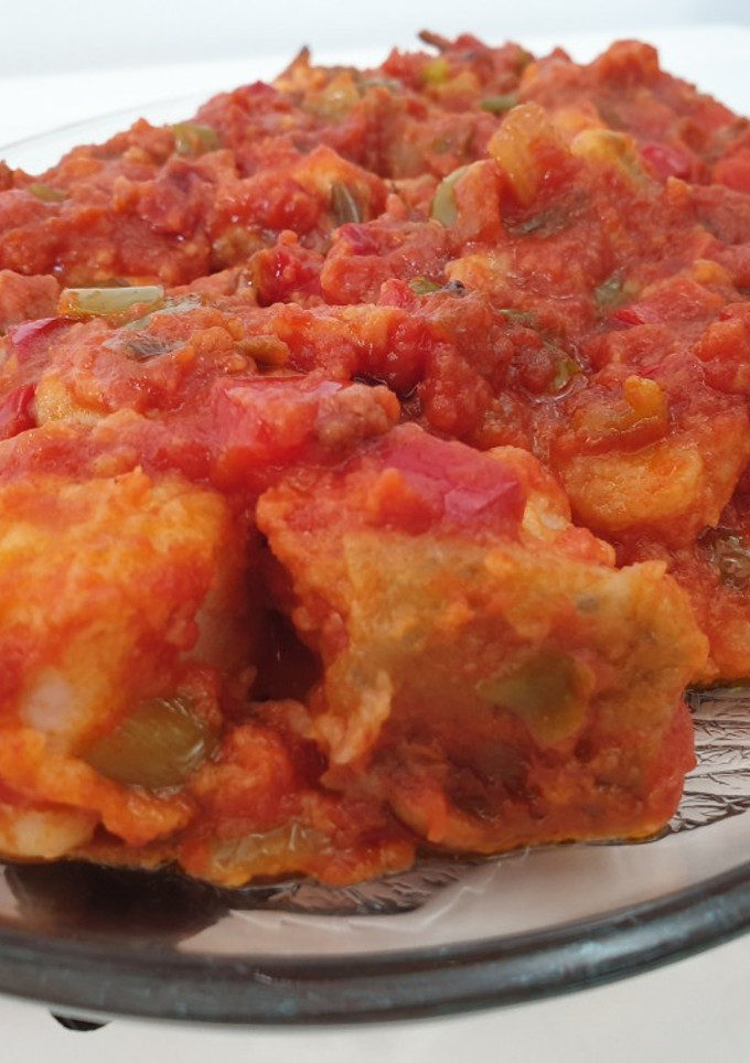 Una foto de Bacalao con sanfaina a mi manera