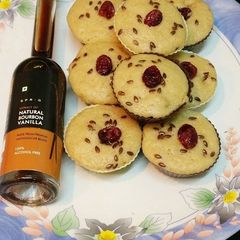 A picture of Vegan Whole Wheat Flax Seeds Cranberry Muffins.