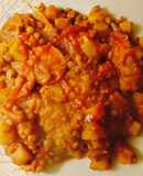 Guisado de lentejas con vegetales. ♥️