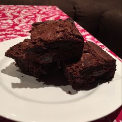 A picture of Mega-chocolatey cherry and Amaretto brownies.