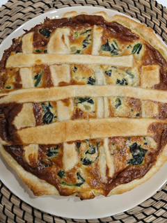 Una foto de Quiche de espinacas y queso gorgonzola