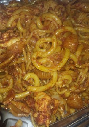 عکسی از دستور ماکارونی مرغ