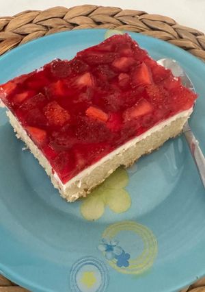صورة لوصفة كيكة الفراولة الباردة 🍓🍰