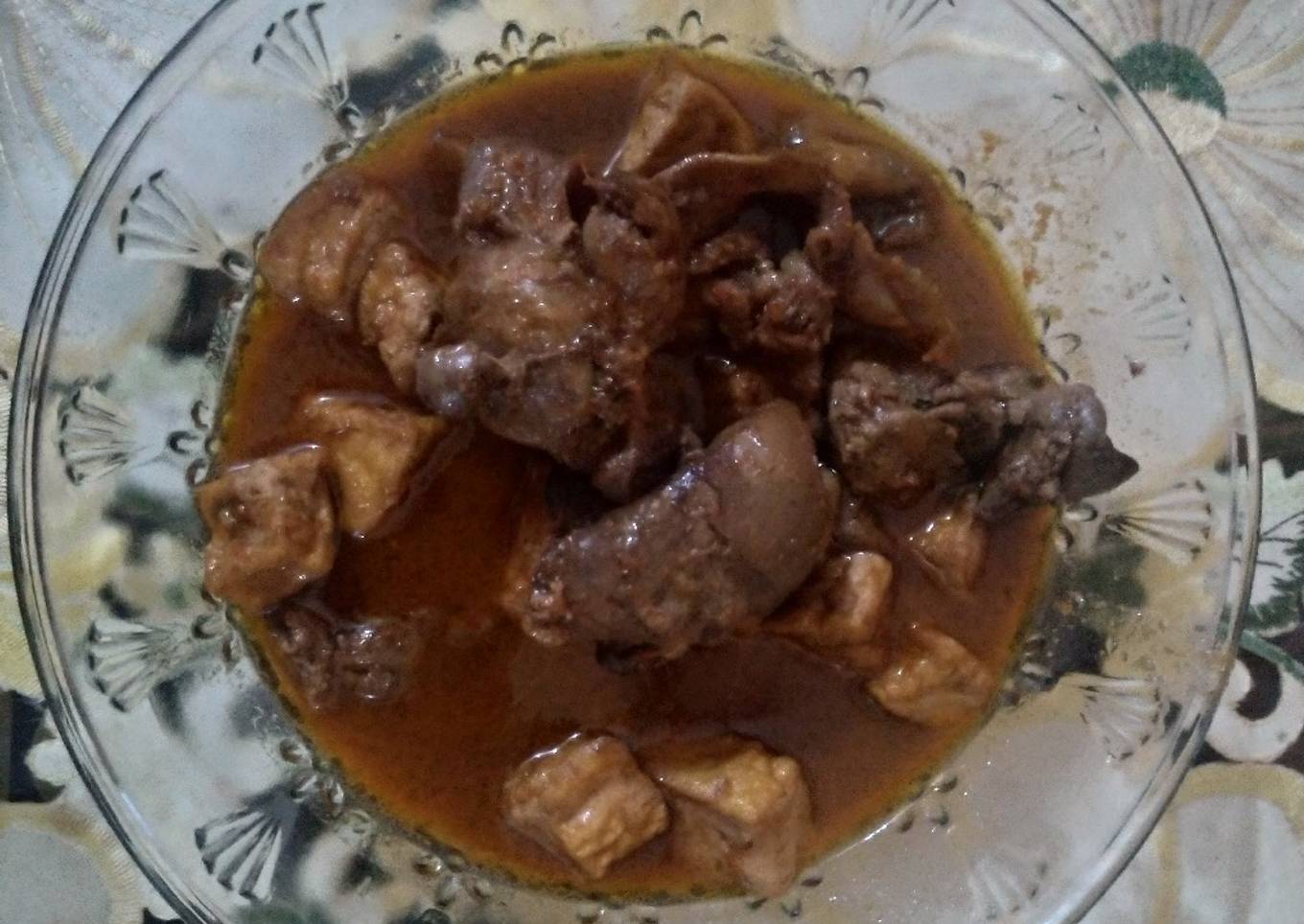 Krengseng ati ampela dan tahu