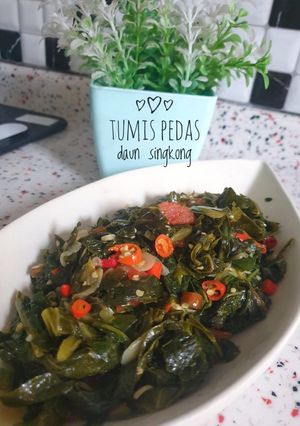 Foto resep Tumis pedas daun singkong