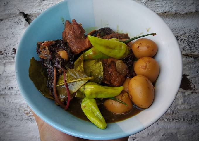 Resep: Sapi Puyuh Bumbu Petis feat. Bayam Merah Rawit Ekonomis