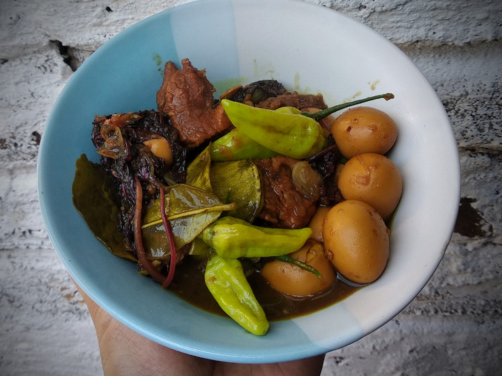 Resep: Sapi Puyuh Bumbu Petis feat. Bayam Merah Rawit Ekonomis