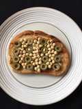 Feta Cheese Toast with Olive and Chickpeas