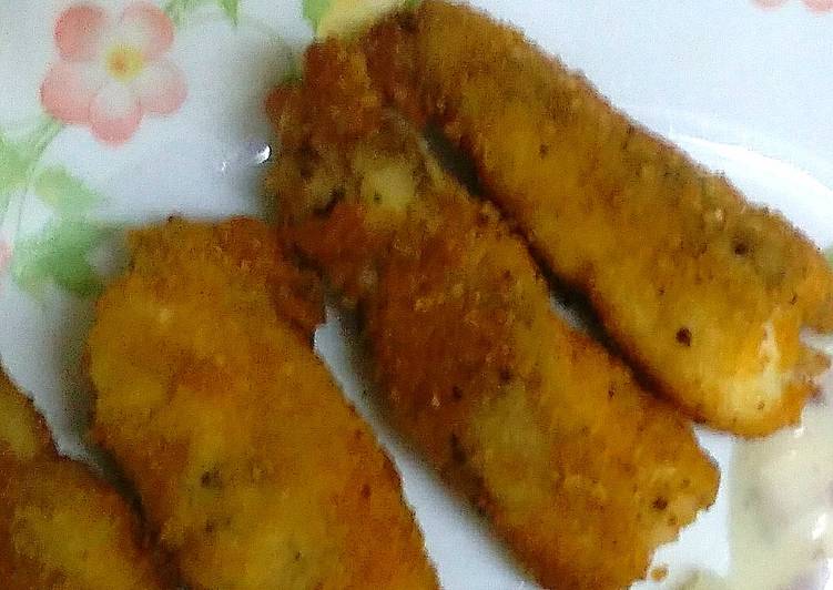 Fish fingers coated with corn flakes #fish contest