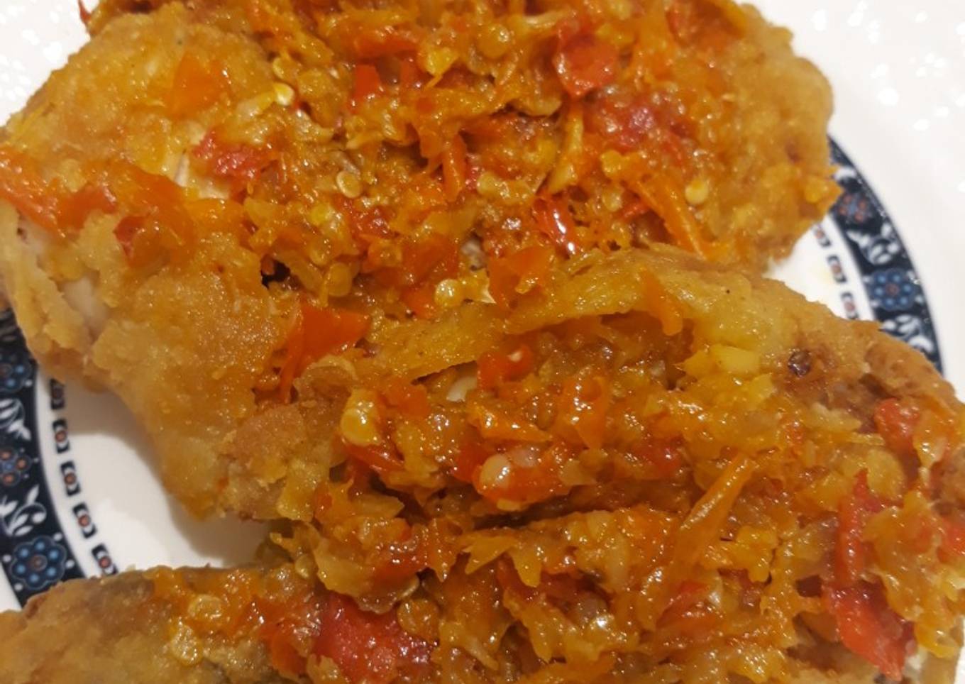 Ayam geprek sambal matang ������������