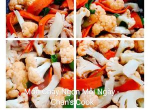 Hình của món Bông cải xào cà rốt chay.