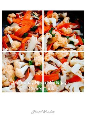 Hình của món Bông cải xào cà rốt chay.