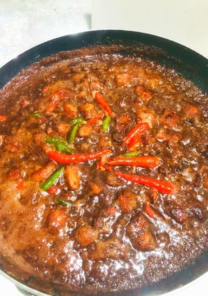 Hình của món Mắm ruốc xào sả ớt.