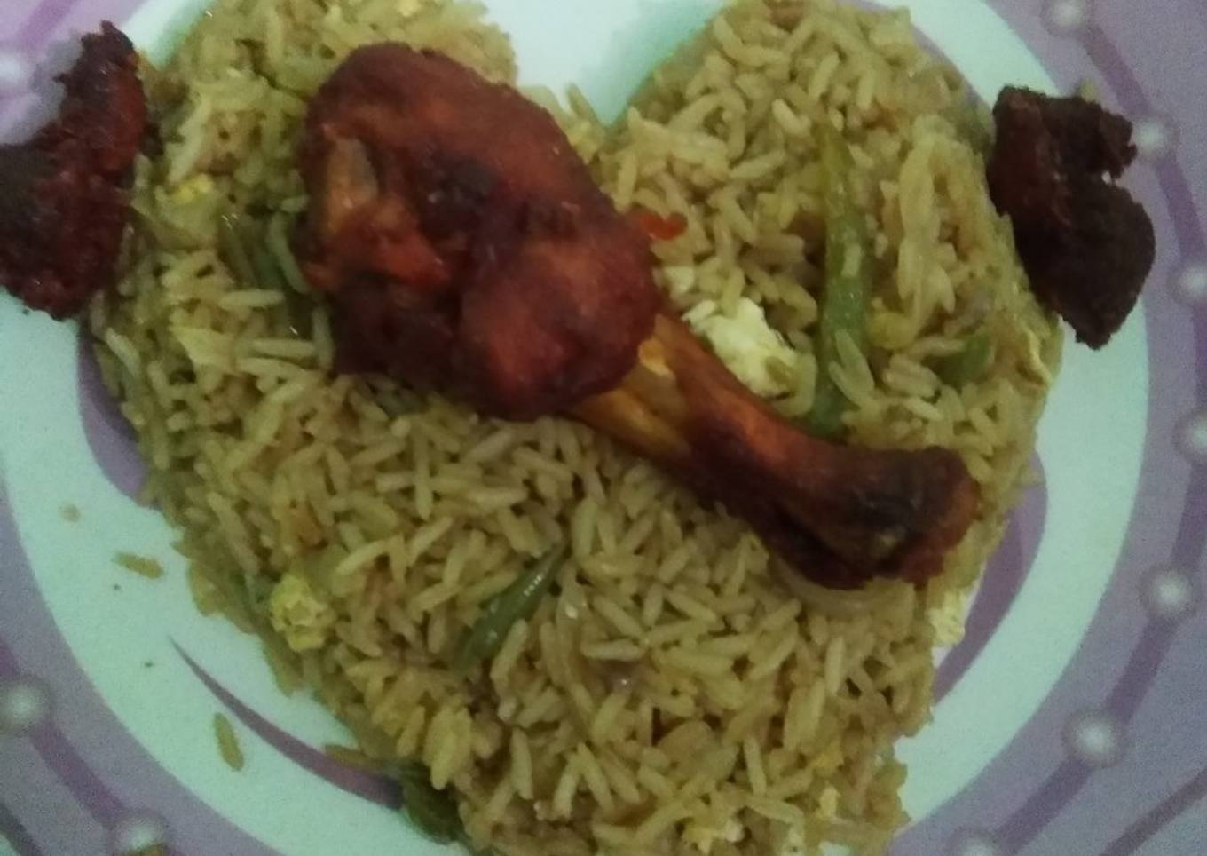 Fried rice with chicken fried