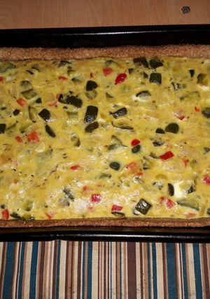 Una foto de Tarta de zapallitos de harina integral