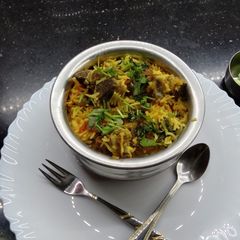 Restaurant style mutton Biryani and mutton masala A picture of Restaurant style mutton Biryani and mutton masala.