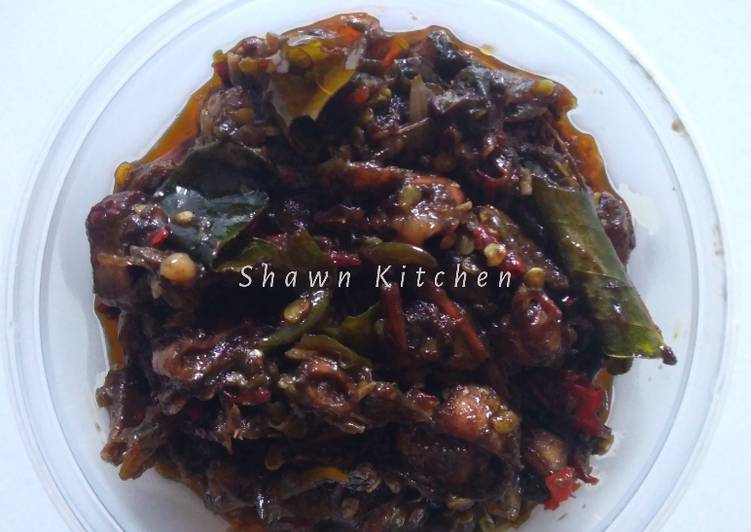 Resep Sambal cumi asin tinta hitam, Lezat Sekali