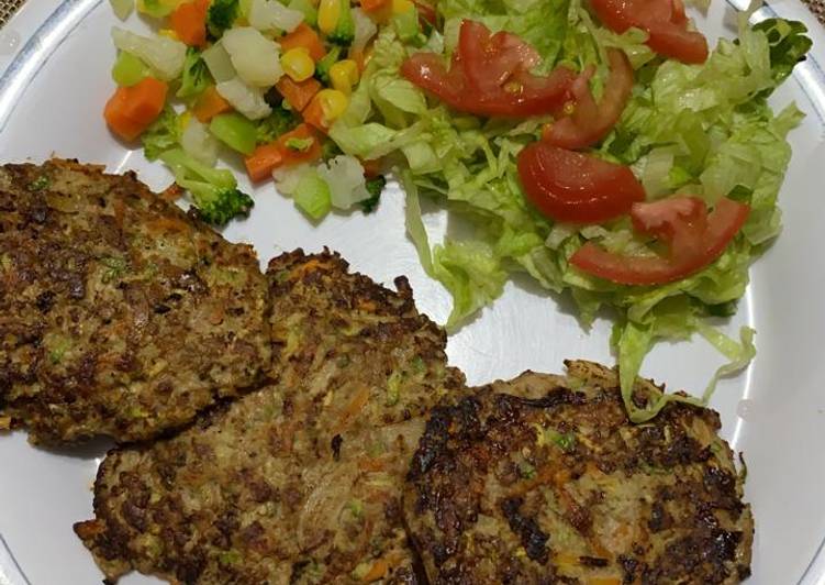 Tortitas de carne molida con vegetales Receta de Karina Cázares Cookpad