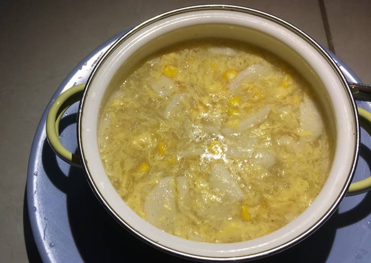 Recipe: Tasty Sup Jagung Bakso Ikan NO MSG