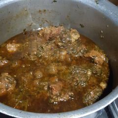 A picture of Bhaji Gosht.