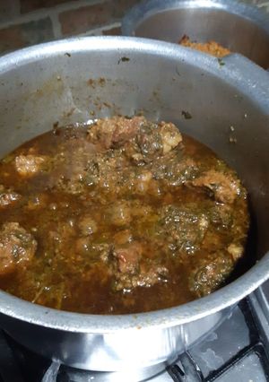 A picture of Bhaji Gosht.