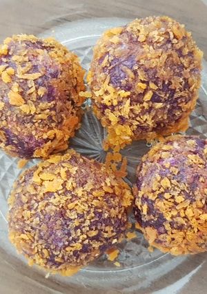 Foto resep Bola ubi ungu isi cokelat/keju