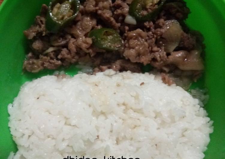 Bekal anak Beef teriyaki cabe ijo