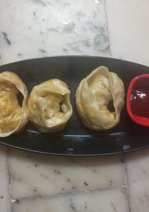 A picture of Maggi momos.