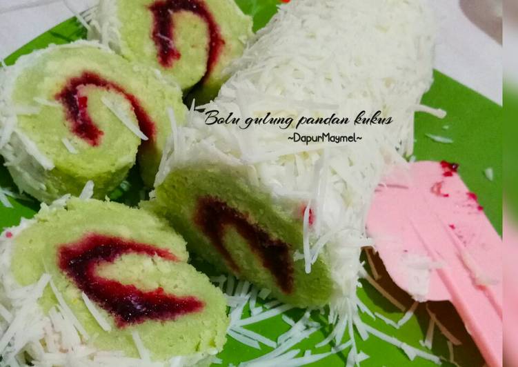 Bolu gulung pandan kukus irit