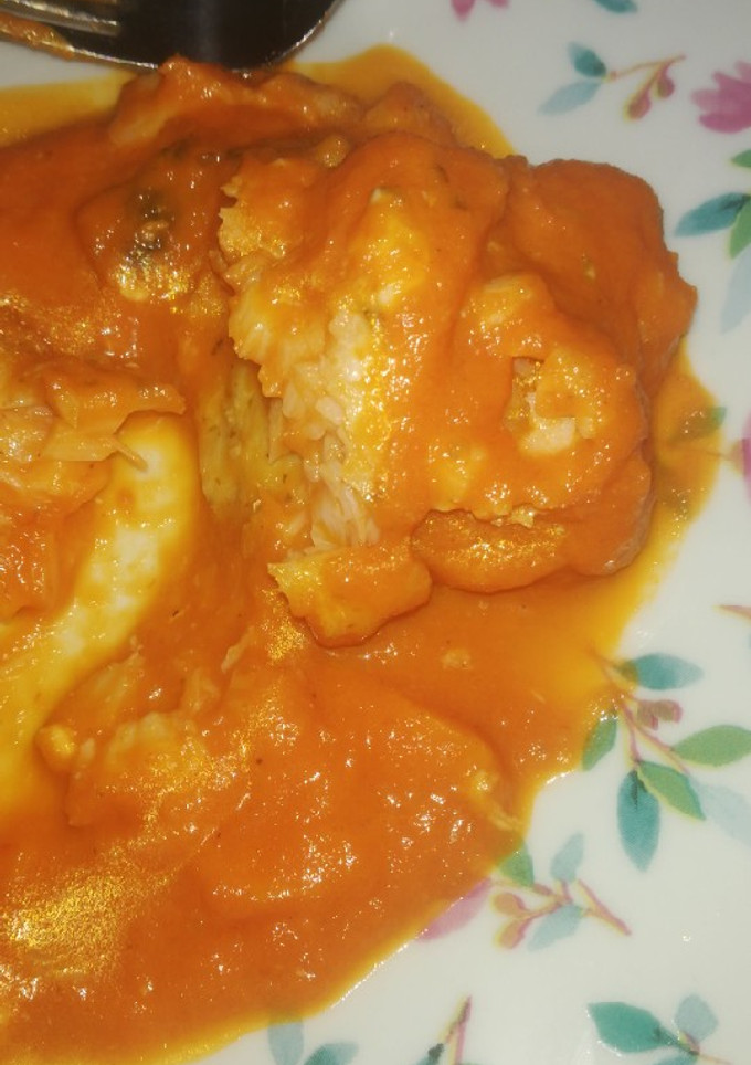 Una foto de Bacalao (al horno) con tomate